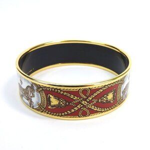 Hermes Emile Bangle Bracelet Engraved Jewelry Small Accessories Horse